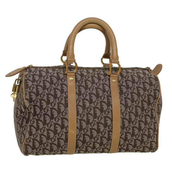 Dior Handbags - CHRISTIAN DIOR Trotter Canvas Boston Bag Beige Brown Auth 58623
